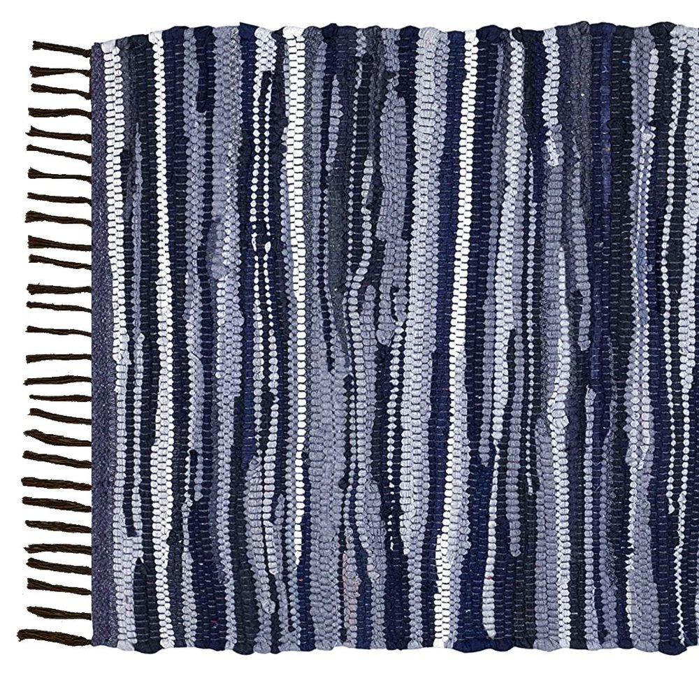 Cotton Rag Rug 24''x36''- Multicolor Chindi Rug Hand Woven Washable & Reversible